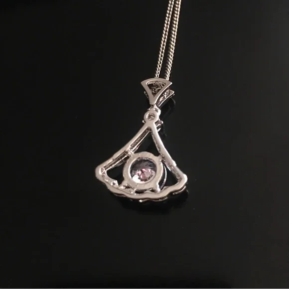 Silver Necklace With CZ’s - Picture 7 of 11